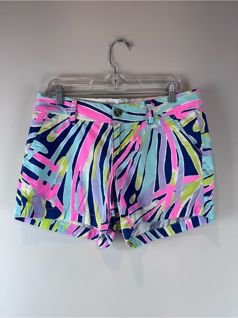 Lilly Pulitzer Palm Reader Callahan Beach Coastal Neon Summer Shorts Size 8